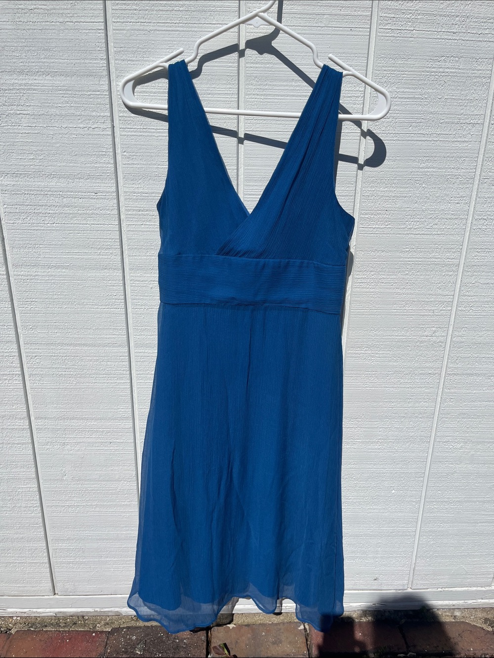 J. Crew Sleeveless V-Neck Midi Dress in Cobalt Blue